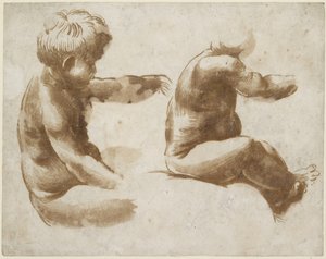 Two Life Studies of a Nude Child